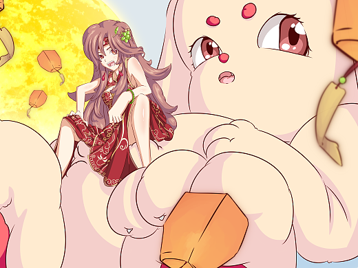 中秋月兔小旗袍（个人主页-ZNDc3NzY0NTI=） - 创作习作 - 站酷设计师余生书墨_接稿原创素材 - 站酷ZCOOL