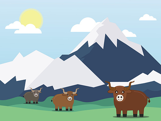 牦牛卡通形象设计