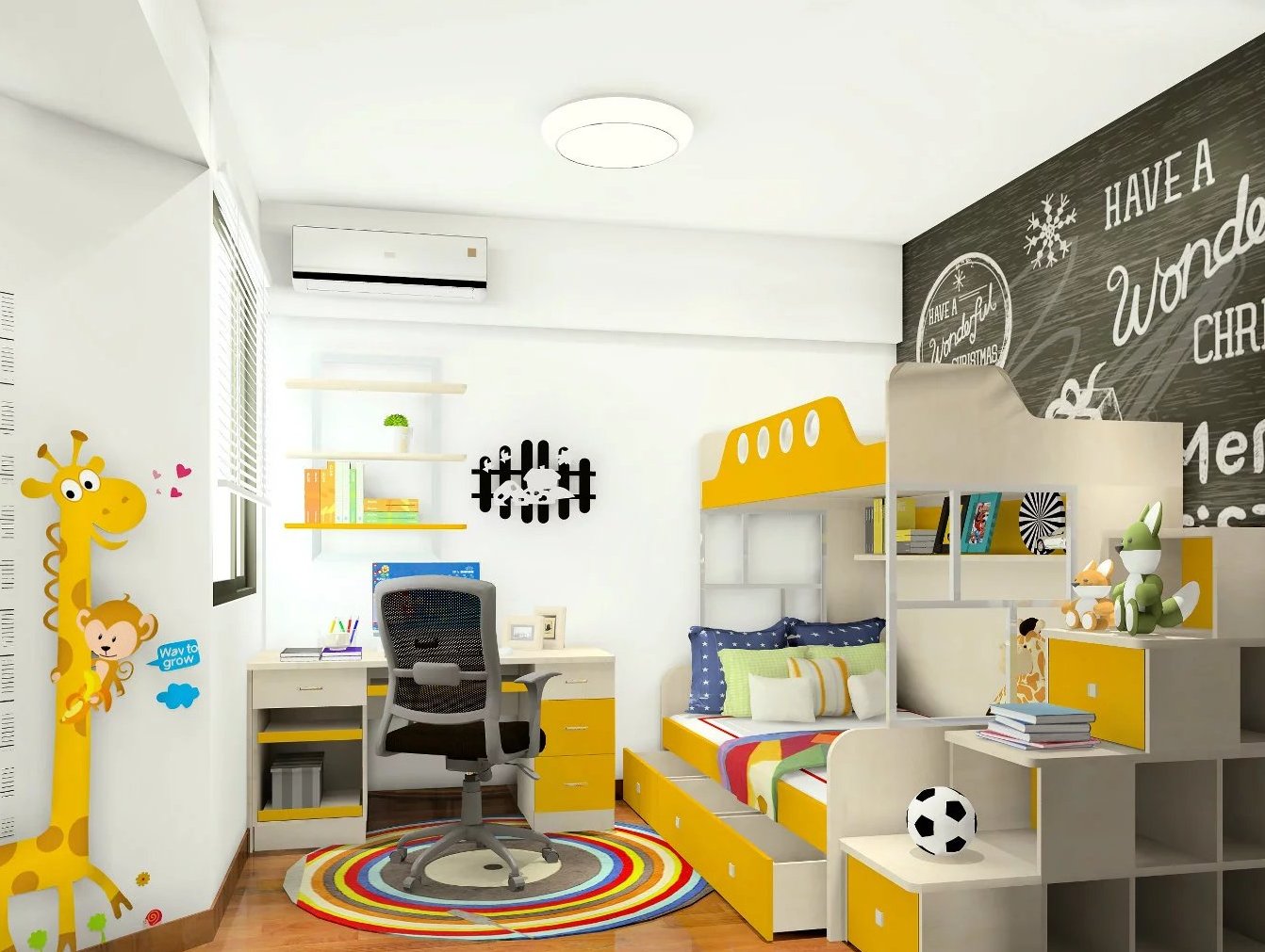 明亮的黄色风格 活力儿童房间设计(2) - 设计之家