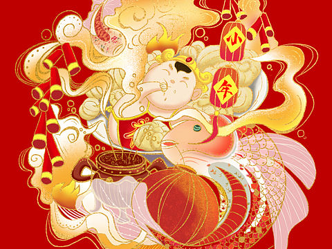 傳統(tǒng)節(jié)日（個人主頁-ZNDE2OTMzMDA=） - 商業(yè)插畫 - 站酷設計師0南瓜子0原創(chuàng)素材 - 站酷ZCOOL