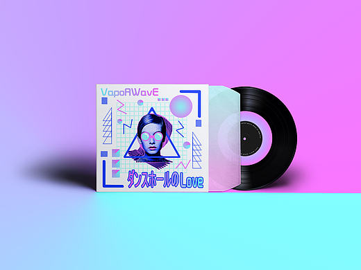 vaporwave（蒸汽波）风格CD盒包装设计