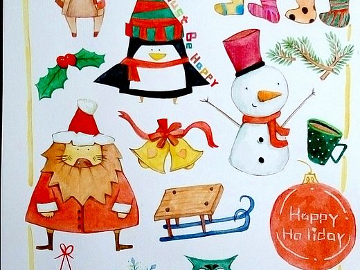 Merry Christmas！（个人主页-ZMTQ1MzIzMDQ=） - 儿童插画 - 站酷设计师饿魚原创素材 - 站酷ZCOOL