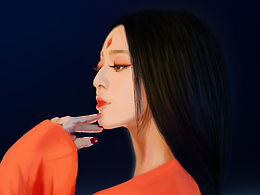 插画手绘-美女
