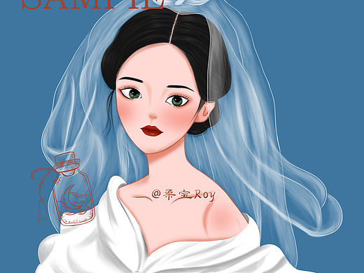 小清新人物头像小插画