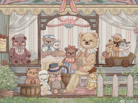 复古小熊玩具店