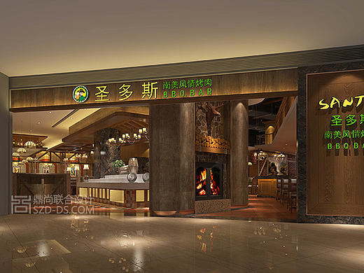 深圳圣多斯巴西烤肉连锁餐厅设计(下沙店)