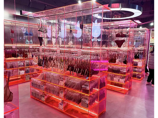 亚克力柜子渐变彩色展示架产品陈列柜