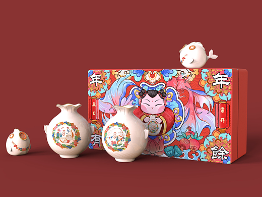 “山东手造”——“年年有余”陶瓷花瓶套装设计