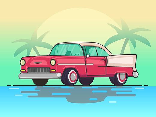 20170401海边的老爷车|古巴（个人主页-ZMjExNzAyNjg=） - 创作习作 - 站酷设计师feiyii原创素材 - 站酷ZCOOL