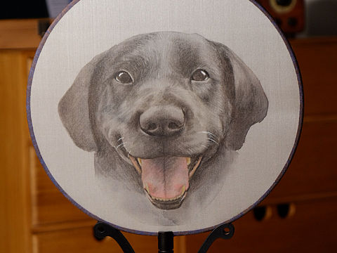 团扇画——《可爱狗狗》