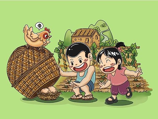 土鸡蛋包装-插画