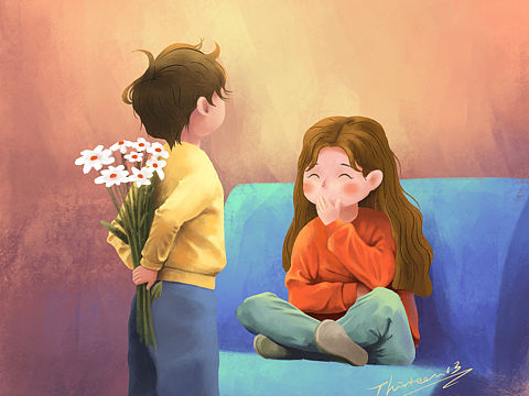 【procreate厚涂】两小无猜的情人节