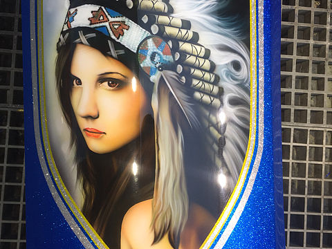 喷笔绘画一个印第安girl 