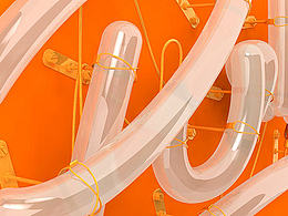 C4D制作灯管字效果