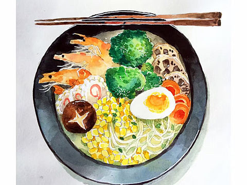 水彩食物练习