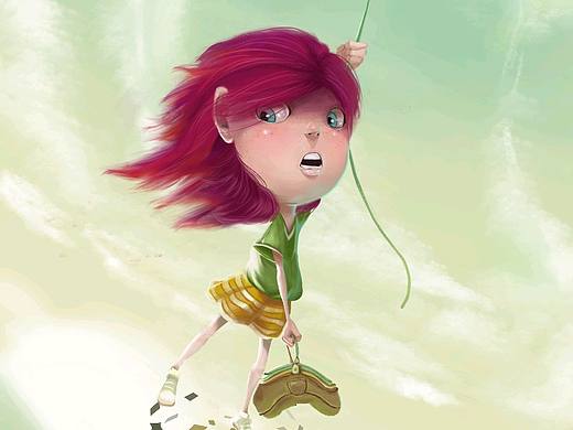 放女孩的小风筝（个人主页-ZNTg1MTQ0NTI=） - 儿童插画 - 站酷设计师REDzzz原创素材 - 站酷ZCOOL