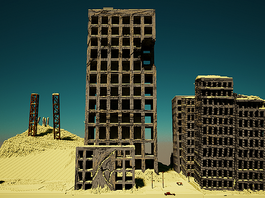 MagicaVoxel-尼尔机械纪元沙漠废墟