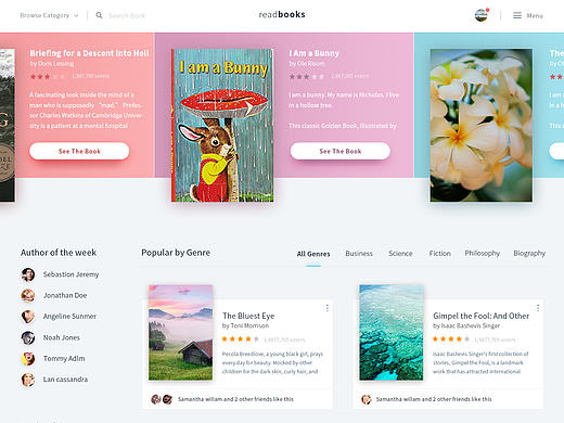 图书网站加社交（个人主页-ZMTc4NTY4MDg=） - 门户网站 - 站酷设计师jiang江江原创素材 - 站酷ZCOOL