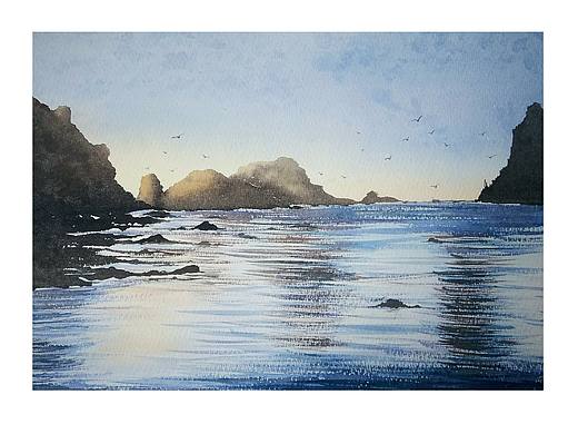 水彩――海景（个人主页-ZMjY0NTg3MDg=） - 绘画 - 站酷设计师七七小七七原创素材 - 站酷ZCOOL