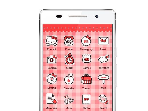 一套萌萌的HelloKitty主题图标，楼主表示很喜欢！