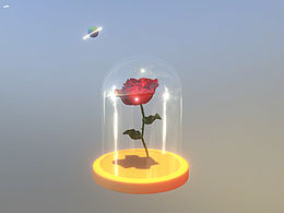 玫瑰花与玻璃罩