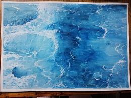 水彩大海