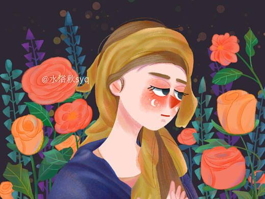 名画转插画花朵系列