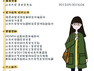 个人插画简历一份～