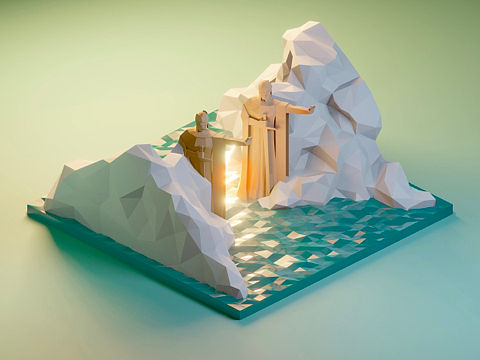 blender lowpoly 小练习：魔戒-阿刚纳斯之门