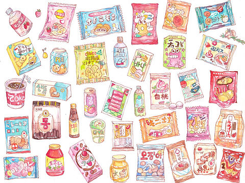 【钢笔淡彩】小零食