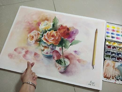 【水彩】一簇花（个人主页-ZMjcxMTYwMjA=） - 绘画 - 站酷设计师若汐绘原创素材 - 站酷ZCOOL