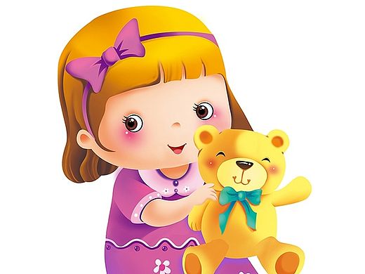 可爱的女孩抱熊（个人主页-ZMTM2MDQ0OTY=） - 儿童插画 - 站酷设计师兰亭序Judy原创素材 - 站酷ZCOOL