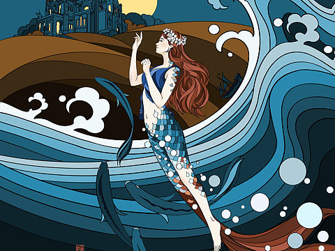 安徒生童话《海的女儿》原创插图
