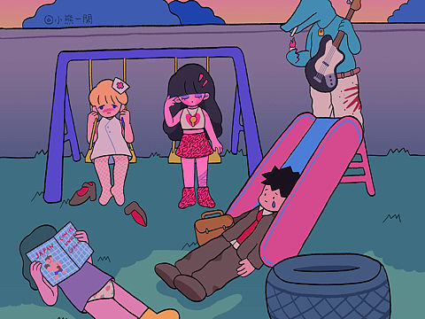 眾人都是孤獨(dú)的（個(gè)人主頁(yè)-ZNDg1ODUyODg=） - 商業(yè)插畫(huà) - 站酷設(shè)計(jì)師小熊一閑原創(chuàng)素材 - 站酷ZCOOL