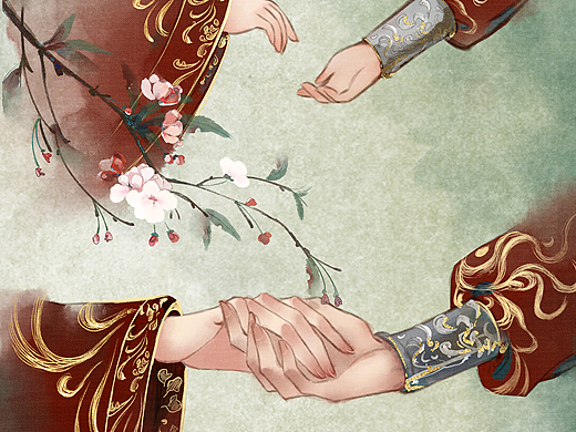 执子之手与子偕老插画-艺术插画182天前古风美人插画-绘本186天前画画