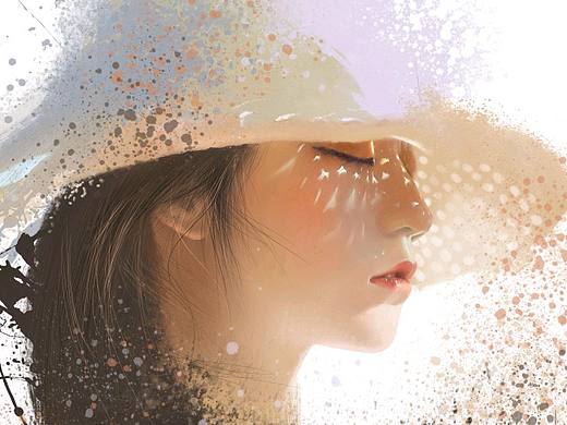 滴墨风格美女插画