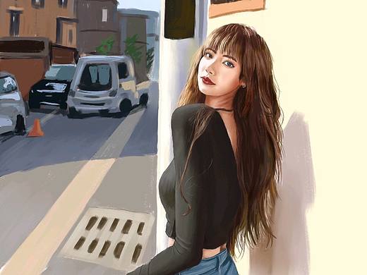 明星照片手绘 Lisa