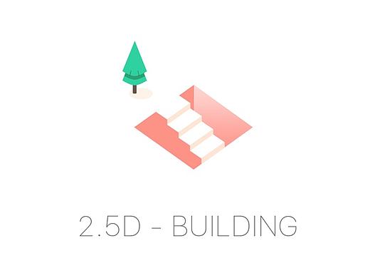 2.5D 立体 插画 建筑 几何 平面
