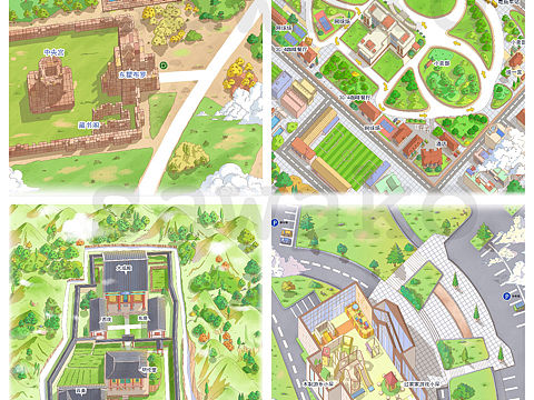 景区地图（个人主页-ZNDU4NDQ5NjQ=） - 商业插画 - 站酷设计师sawako_sz原创素材 - 站酷ZCOOL