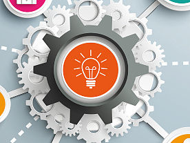 设计素材：简洁大方的齿轮PPT插图矢图素材