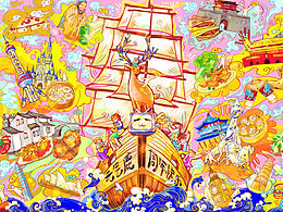 为up主元气鹿专门绘制的周年纪念插画