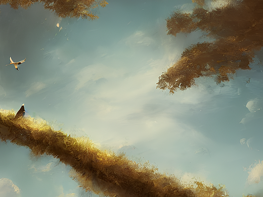 飞上树梢的鸟儿