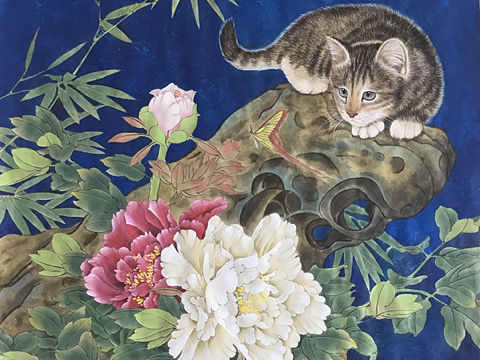 汪林工笔画作品(富贵长寿)