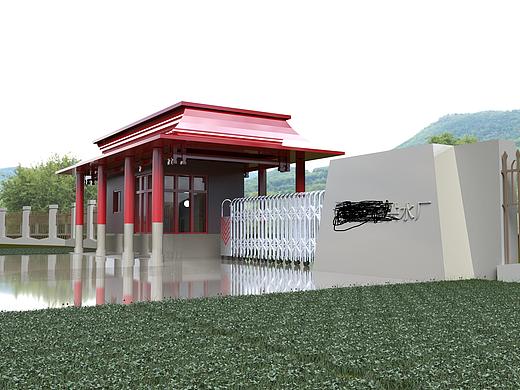 水厂三维效果图