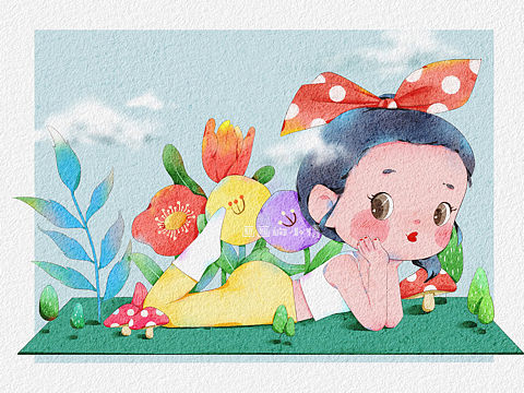 Q萌水彩插画