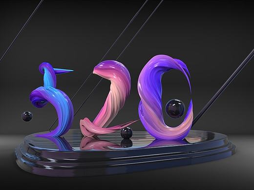 CINEMA 4D 扭曲文字-艺术字 