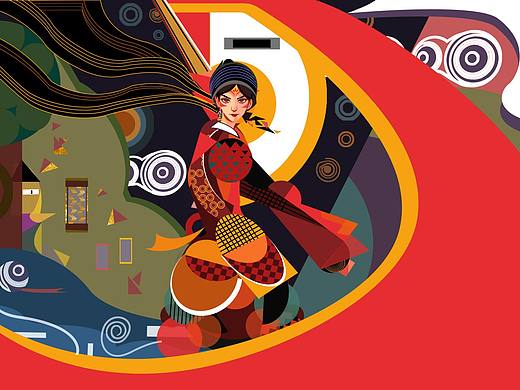 花木兰主题插画（个人主页-ZNDEzODA1MDA=） - 艺术插画 - 站酷设计师爱打球的小白原创素材 - 站酷ZCOOL