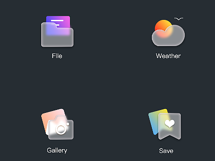 磨砂玻璃质感图标