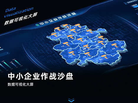 中小企业作战沙盘大屏数据可视化