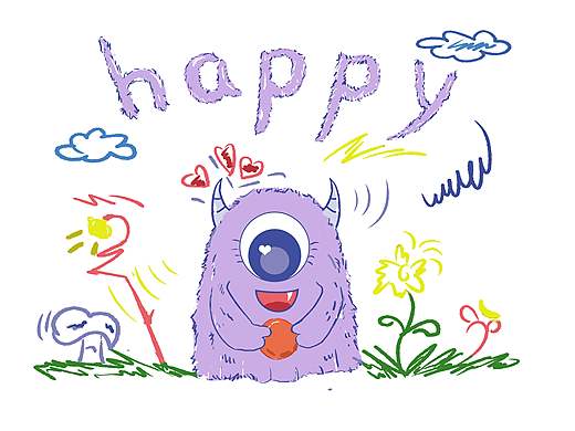 开心小怪兽衣服印花~小莲小莲